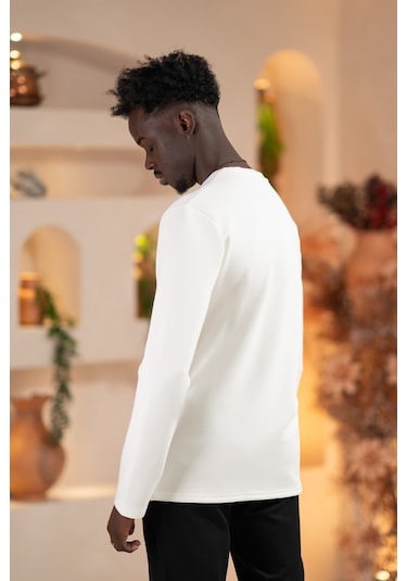 Paul Martin Modal Esnek Kumaş Regular Fit Mevsimlik Sweatshirt Beyaz