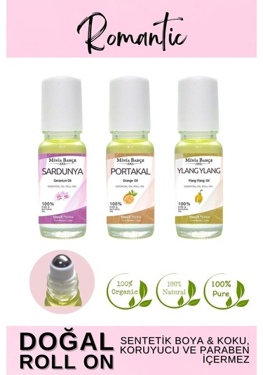 Minia Bahçe Aromaterapi Sardunya, Ylang Ylang Ve Portakal Roll-on Seti 10ml X 3 Adet