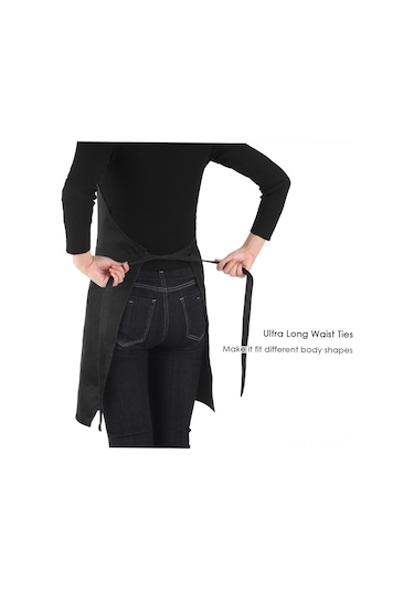 Springsun Erkek Ve Kadınlar İçin Profesyonel Mutfak Önlüğü - Ayarlanabilir Boyun Askılı, 2 Cep, Bbq, Pişirme, Bahçe İşleri İçin Siyah