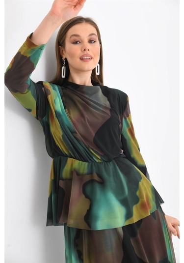 Ftz Women Kadın Likra Tül Takım Yeşil-yeşil Yeşil