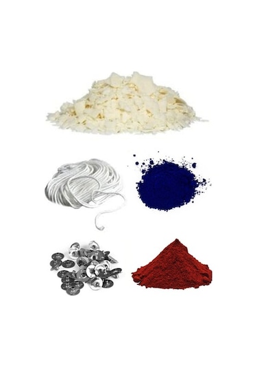 Soya Mum Yapım Seti, 1Kg Soya Wax, Boya, Fitil, Mum Çıtçıtı
