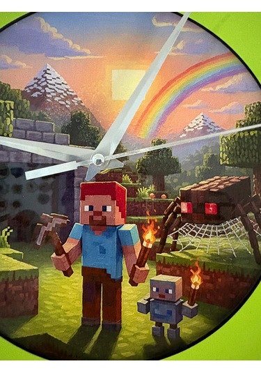 Kişiye Özel İsimli Bloklu Dünya Tasarımlı Duvar Saati Epoksi Dolgulu Resimli & Rakamlı 35 Cm Yeşil