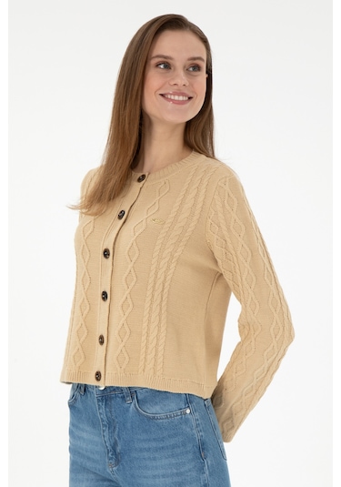 U.s. Polo Assn. Kadın Kum Hırka Triko 50297097-vr085 Kum