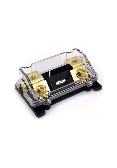 Araba Stereo Ses Çinko Alaşım Araç Amplifikatör Subwoofer Sigorta Astarı 0/4 Gösterge Sline Anl Sigorta Tutucu Altın Seri + 200a Anl Sigorta
