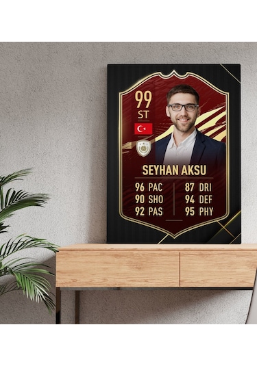 Kişiye Özel Kanvas Tablo Futbolcu Kartı 50X70Cm-3