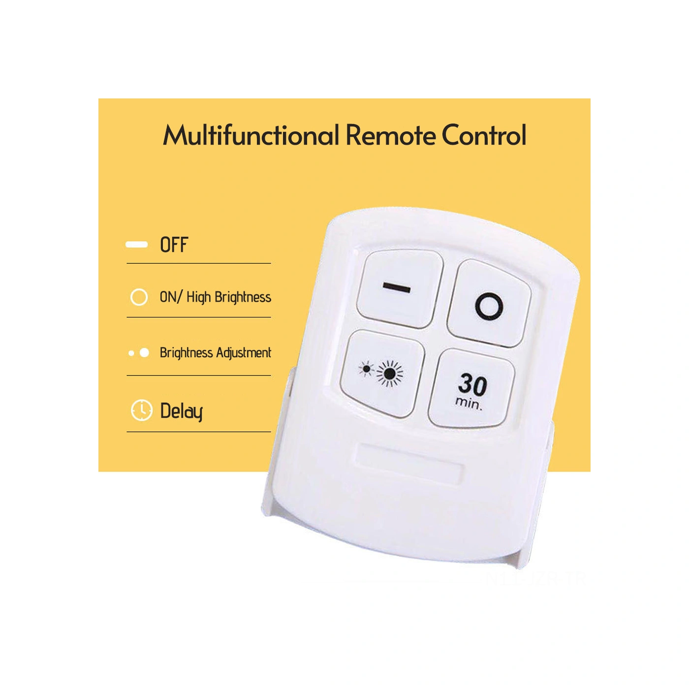 Geeroyoo Kablosuz Kumandalı Duvar Lambası - Gece Lambası, Mutfak, Salon, Kitaplık İçin Uygun, Kaliteli Pc Malzeme Pil Dahil Değil Beyaz