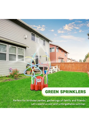 Elmpaly Kırmızı Ahtapot Sulama Sistemi: 8 Renkli Hortum İle Bahçe Oyunu - Hortumla Sulama, Elektriksiz