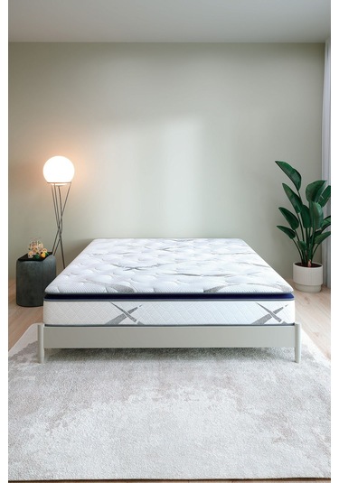 Aksviva Aqualis Çift Kişilik Pedli Paket Yaylı Yatak 30 Cm BEYAZ