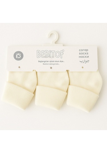 Bebitof Yenidoğan 9 Lu Bebek Çorap Seti Beyaz, Krem, Pembe %100 Pamuk, Yumuşak Ve Rahat ASORTİ