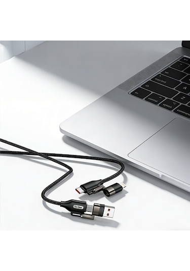 Go Des Gd-uc831 4in1 Pd Çoklu Usb-a + Type-c To Type-c + Lightning Şarj Data Kablosu 65w 1.2m Siyah