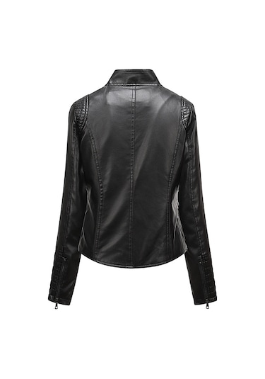 Kadın Deri Ceket İnce İlkbahar Ve Sonbahar Ceketi Kahverengi