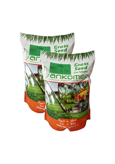 Çim Tohumu İthal 7 Karışım 2 Adet Ankomer 1'lik Ambalajlarda