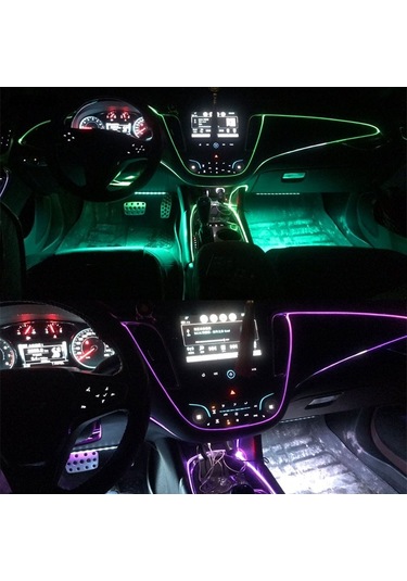 Cbtx Araba Dekorasyonu İçin 5m Usb Araç İç El Şerit Işığı Sürücülü Ortam Işığı Parlayan Halat Işıkları - Beyaz