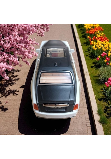 Metal Araba Çek Bırak Rolls Royce Krem Sesli Ve Işıklı Diğer