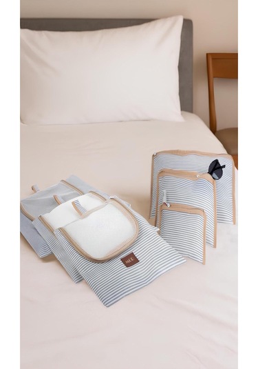 6'lı Gri Valiz Düzenleyici I Bavul Içi Organizer Set I Seyahat Hurcu Açık Gri