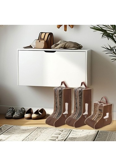 Pazly Suntek 3x Bot Saklama Çantası Taşınabilir Trend Koruyucu Kahverengi Pratik Kahverengi