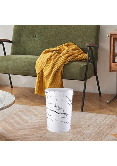 Suntek Çöp Kovası Banyo Oturma Odası 18cmx26cm-beyaz Beyaz