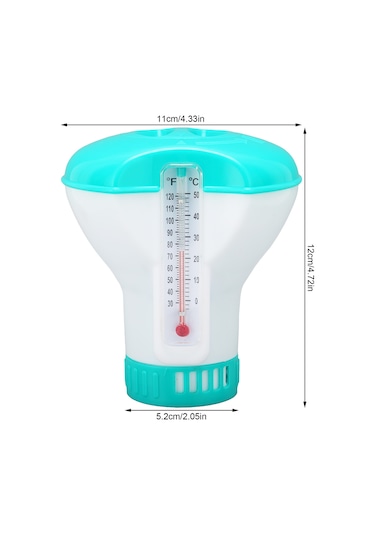 Dofolink Halkaçık Su Temizleyici Ve Termometreli Yüzme Havuzu Klor Tablet Dağıtıcı - Yeniden Kullanılabilir Pp Malzeme İle Göl Mavisi Diğer