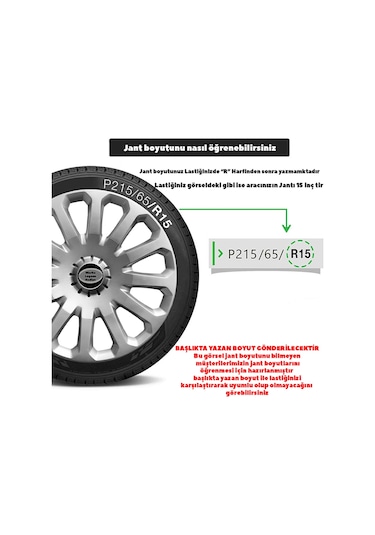 Citroen Xsara 15'' Inc Uyumlu Takım Jant Kapağı Tnc019