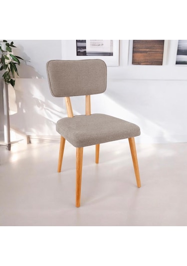 Polly Ahşap Sandalye Bej 2 Adet