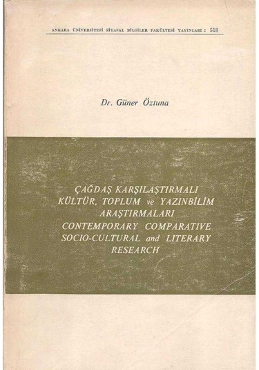 Çağdaş Karşılaştırmalı Kültür, Toplum Ve Yazınbilim Araştırmaları