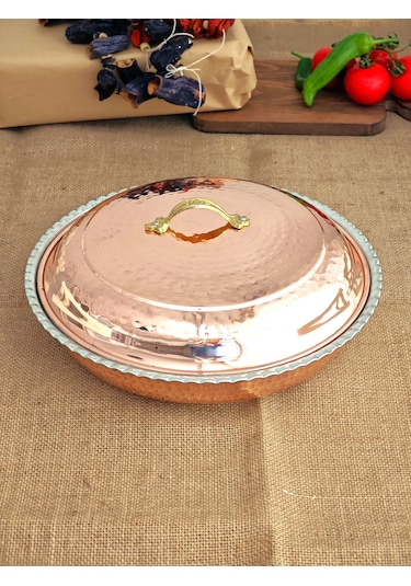 Bakır Karnıyarık Tencere 30 Cm