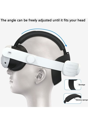 Tongxida Meta Quest 3 Kafa Bandı - Ayarlanabilir, Basıncı Azaltan, Siyah+beyaz Vr Aksesuarı Siyah+beyaz