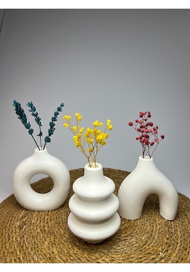 Minimal Vazo Set 3'lü Bohem Biblo Minyatür 3lü Vazo