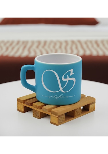 Bk Gift Kişiye Özel İsimli Turkuaz Renkli Middle Çay & Kahve Fincanı-5, Arkadaşa Hediye, Sevgiliye Hediye, Doğum Günü Hediyesi Kobitmeyencom32544 Bk G