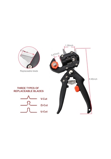 Qingmipy "profesyonel Aşı Makası Ve Budama Seti - Değiştirilebilir Bıçaklı 2'si 1 Arada Bahçe Aleti"