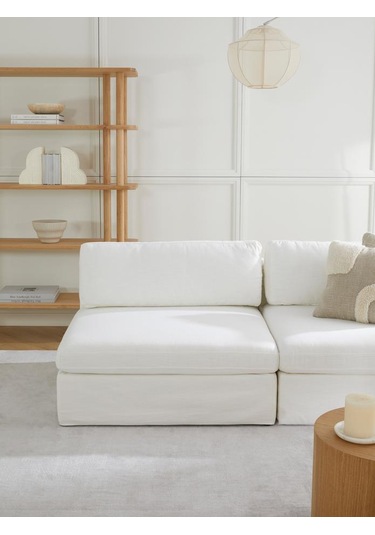 Mode Siesta Pro Kuş Tüyü Orta Modül 01 Kırık Beyaz Keten Kumaş