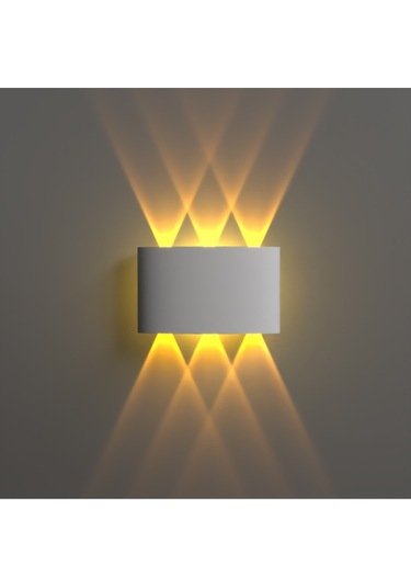 Uranüs Amber Işık Ledli Dekoratif Işık Süzmeli Iç Dış Mekan Bahçe Balkon Teras Salon Aplik Beyaz