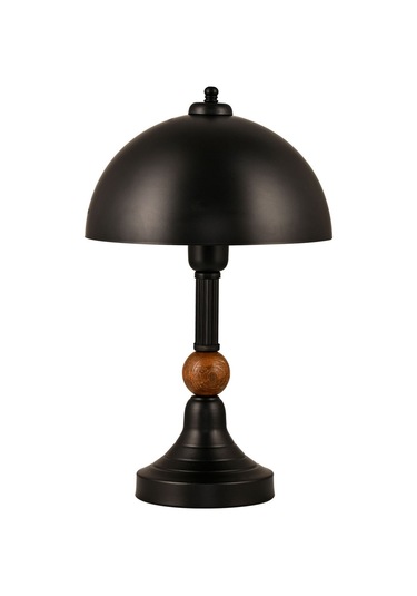 Piedra Ahşaplı Abajur Siyah