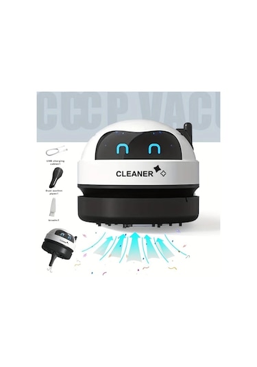 Honeybeeshop Siyah Taşınabilir Mini Masaüstü Vakum Temizleyici Usb Şarj Edilebilir 36v Sessiz Kompakt