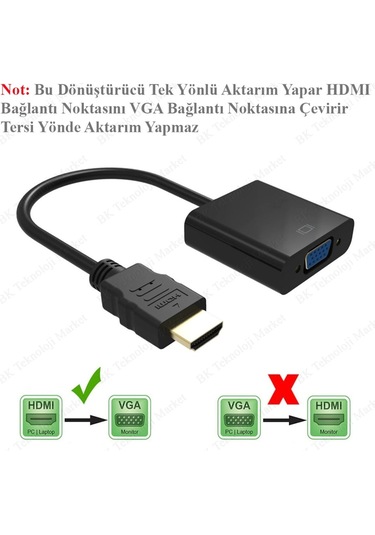 Hdmı To Vga - Hdmı Giriş Vga Çıkış Dönüştürücü