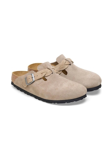 Birkenstock Boston Braided Kadın Terlik - Boz Koyu Bej