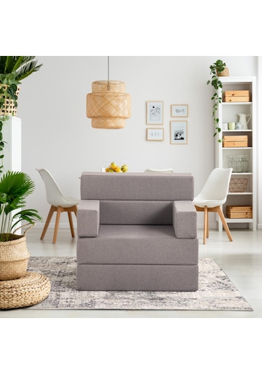 Homedius Melisa Tek Kişilik Katlanır Yatak Katlanır Koltuk Gri