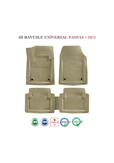 Honda Civic Vtec2 Uyumlu 4d Havuzlu Paspas Takımı Premium Bej