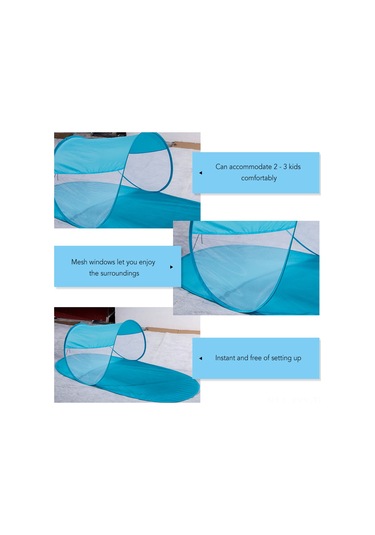 Yaleker Hızlı Açılabilir Çocuk Çadırı - Hafif Mavi, 2-3 Çocuk Kapasitesi, İç/içeri Dışarı Kullanım, Mesh Tarz, Taşınabilir Depo Çantası İle Açık Mavi