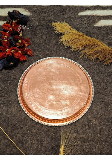 Modabakir Dekorasyon Tepsi Bakır 27 Cm Model:q34235235 Gri