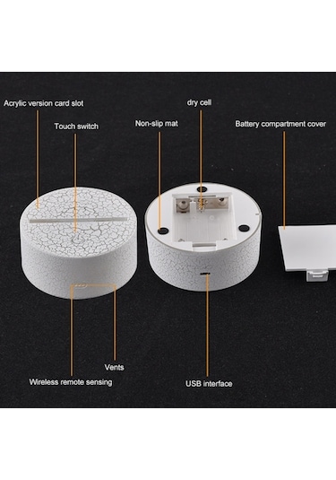 Sones İki Tek Boynuzlu At Şekli Yaratıcı Çatlak Tabanı 3d Renkli Dekoratif Gece Lambası Masa Lambası, Uzaktan Kumanda Versiyonu Çok Renkli