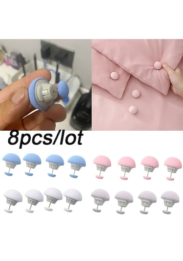 Mavi 8 Adet-8 Adet Mantar Yorgan Tutucu Kaymaz Çarşaf Klipleri Kilidini Battaniye Kapa İçin Raptiye Klipleri Ev Gereçleri 47125598