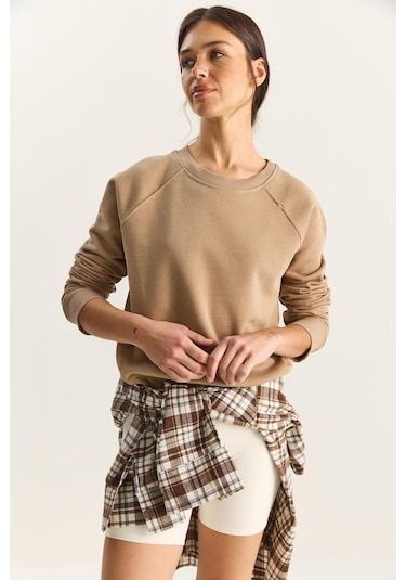Shade Kadın Reglan Kol Oversize Sweatshirt 60283859 - Vizon