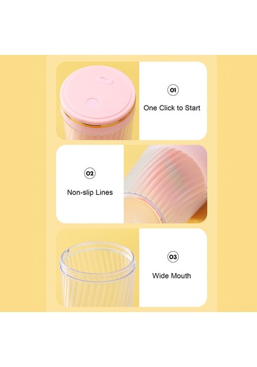 Suofeng Usb Şarjlı 350ml Taşınabilir Meyve Blenderı - Hızlı Karıştırma, Otomatik Temizleme, 1500mah Pil, Ev/ofis/seyahat İçin Gümüş