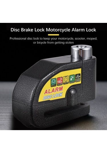 Prestigegoods 110db Alarmlı Disk Fren Kilidi - Motosiklet Hırsızlık Önleyici, Su Geçirmez, Titreşim Sensörlü