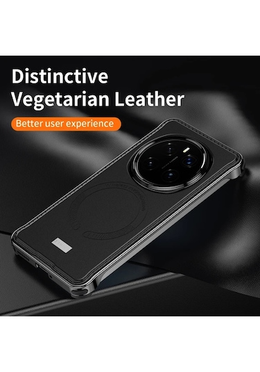 Turcoshop11 Honor Magic 7 İçin Şık Metal Korumalı Manyetik Kılıf Light Brown