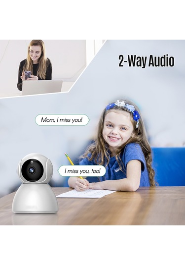 Geeksen Akıllı Wifi İzleme Kamerası 720p - İki Yönlü Ses, İzleyici, Hareket Algılama, Otomatik Gece Görüşü, Akıllı Telefon Uyarısı, Avrupa Şarj Aleti