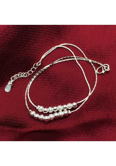 Sones Basit Moda Buzlu Boncuk Kişilik Gümüş Kaplama Bileklik Gümüş
