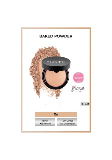 Note Cosmetique Baked Powder Işıltılı Bitişli Fırınlanmış Toz Pudra - 06 Gold Bronze