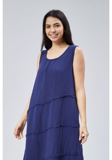 Muslin Elbise Yazın Vazgeçilmesi Lacivert